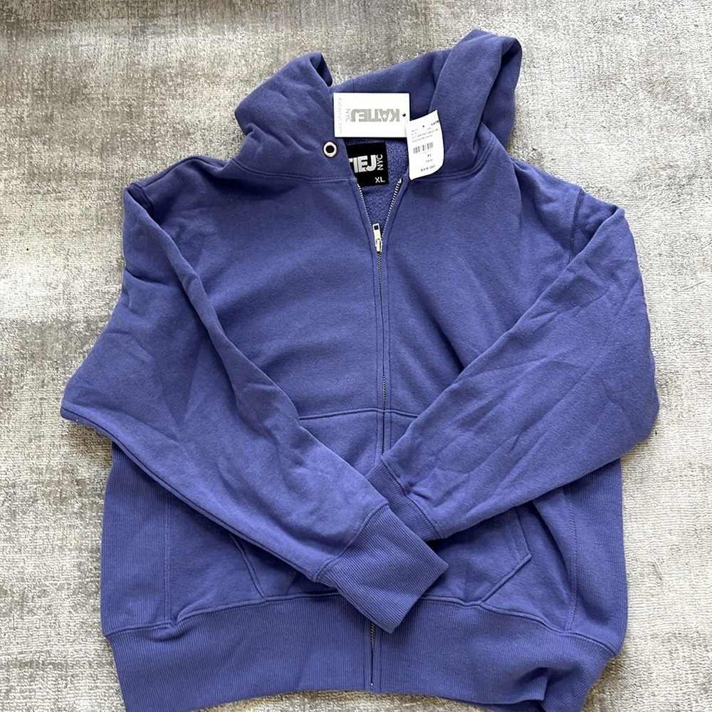 Katie J Dylan Oversize zip hoodie size xl  periwinkle
